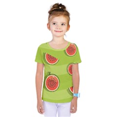 Seamless Background With Watermelon Slices Kids  One Piece Tee
