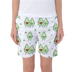 Cute Seamless Pattern With Avocado Lovers Women s Basketball Shorts