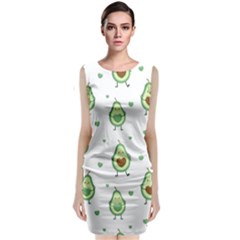 Cute Seamless Pattern With Avocado Lovers Classic Sleeveless Midi Dress