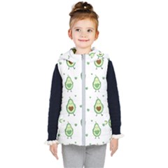 Cute Seamless Pattern With Avocado Lovers Kids  Hooded Puffer Vest by BangZart