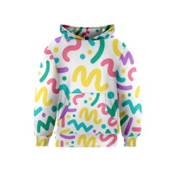 Abstract Pop Art Seamless Pattern Cute Background Memphis Style Kids  Pullover Hoodie