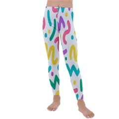 Abstract Pop Art Seamless Pattern Cute Background Memphis Style Kids  Lightweight Velour Leggings