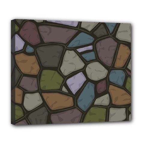 Cartoon Colored Stone Seamless Background Texture Pattern   Deluxe Canvas 24  X 20  (stretched) by BangZart