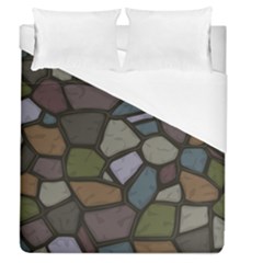 Cartoon Colored Stone Seamless Background Texture Pattern   Duvet Cover (queen Size)