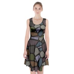 Cartoon Colored Stone Seamless Background Texture Pattern   Racerback Midi Dress