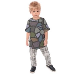 Cartoon Colored Stone Seamless Background Texture Pattern   Kids  Raglan Tee