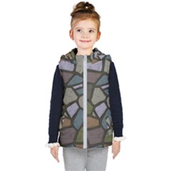 Cartoon Colored Stone Seamless Background Texture Pattern   Kids  Hooded Puffer Vest by BangZart