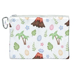 Cute Palm Volcano Seamless Pattern Canvas Cosmetic Bag (xl)