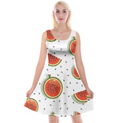 Seamless-background-pattern-with-watermelon-slices Reversible Velvet Sleeveless Dress