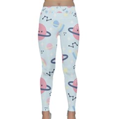 Cute Planet Space Seamless Pattern Background Classic Yoga Leggings
