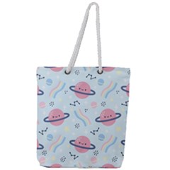 Cute Planet Space Seamless Pattern Background Full Print Rope Handle Tote (large) by BangZart