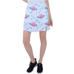 Cute Planet Space Seamless Pattern Background Tennis Skirt by BangZart