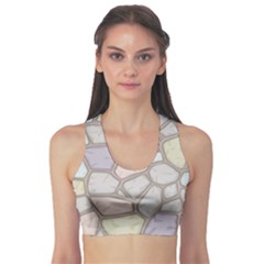 Cartoon Colored Stone Seamless Background Texture Pattern Sports Bra