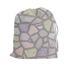 Cartoon Colored Stone Seamless Background Texture Pattern Drawstring Pouch (2xl)