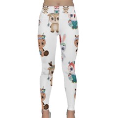 Cute Cartoon Boho Animals Seamless Pattern Classic Yoga Leggings