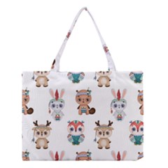 Cute Cartoon Boho Animals Seamless Pattern Medium Tote Bag