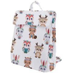 Cute Cartoon Boho Animals Seamless Pattern Flap Top Backpack by BangZart