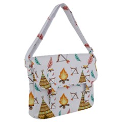 Cute Cartoon Native American Seamless Pattern Buckle Messenger Bag