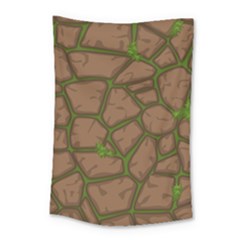 Cartoon Brown Stone Grass Seamless Background Texture Pattern Small Tapestry