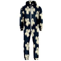 Hand Drawn Ghost Pattern Hooded Jumpsuit (men) 