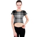 Pixel background design modern seamless pattern plaid square texture fabric tartan scottish textile Crew Neck Crop Top View1