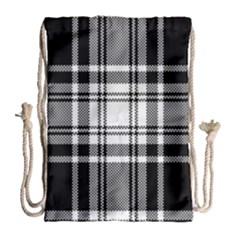 Pixel Background Design Modern Seamless Pattern Plaid Square Texture Fabric Tartan Scottish Textile Drawstring Bag (large)