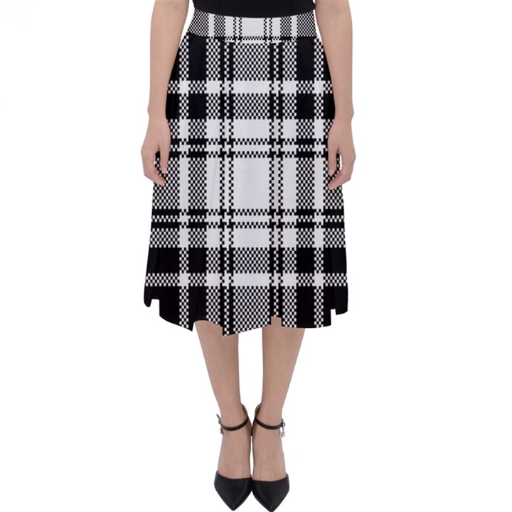 Pixel background design modern seamless pattern plaid square texture fabric tartan scottish textile Classic Midi Skirt