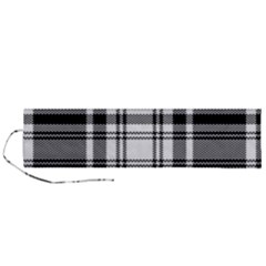 Pixel Background Design Modern Seamless Pattern Plaid Square Texture Fabric Tartan Scottish Textile Roll Up Canvas Pencil Holder (l)