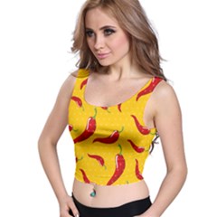 Chili Vegetable Pattern Background Crop Top