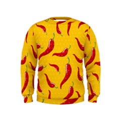 Chili Vegetable Pattern Background Kids  Sweatshirt