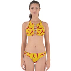 Chili Vegetable Pattern Background Perfectly Cut Out Bikini Set