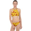 Chili vegetable pattern background Racer Front Bikini Set View1