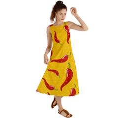 Chili Vegetable Pattern Background Summer Maxi Dress by BangZart