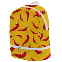 Chili Vegetable Pattern Background Zip Bottom Backpack by BangZart