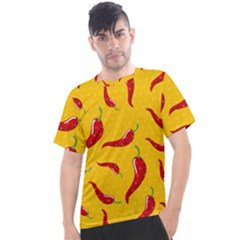 Chili Vegetable Pattern Background Men s Sport Top by BangZart