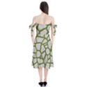 Cartoon gray stone seamless background texture pattern Green Shoulder Tie Bardot Midi Dress View2