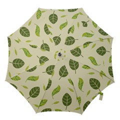 Leaf Spring Seamless Pattern Fresh Green Color Nature Hook Handle Umbrellas (medium)