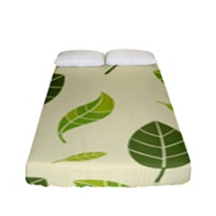 Leaf Spring Seamless Pattern Fresh Green Color Nature Fitted Sheet (full/ Double Size)