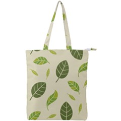 Leaf Spring Seamless Pattern Fresh Green Color Nature Double Zip Up Tote Bag