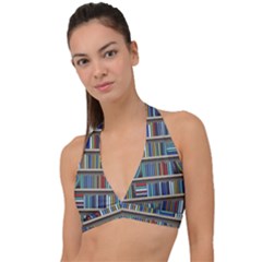 Bookshelf Halter Plunge Bikini Top