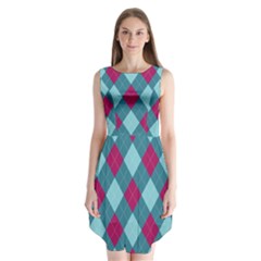 Argyle Pattern Seamless Fabric Texture Background Classic Argill Ornament Sleeveless Chiffon Dress  