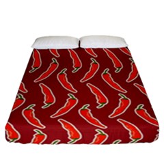 Chili Pattern Red Fitted Sheet (california King Size)