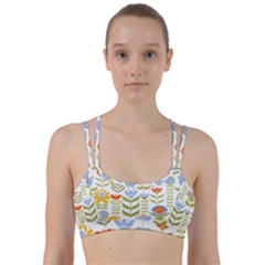 Seamless Pattern With Various Flowers Leaves Folk Motif Line Them Up Sports Bra
