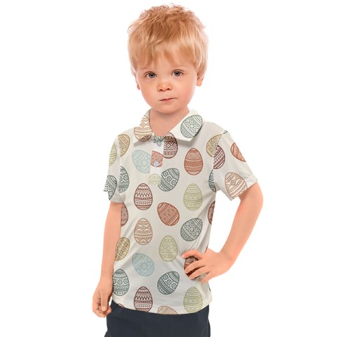 Seamless Pattern Colorful Easter Egg Flat Icons Painted Traditional Style Kids  Polo Tee by BangZart