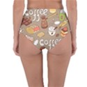 Vector seamless pattern with doodle coffee equipment Reversible High-Waist Bikini Bottoms View2