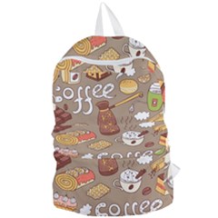Vector seamless pattern with doodle coffee equipment Foldable Lightweight Backpack
