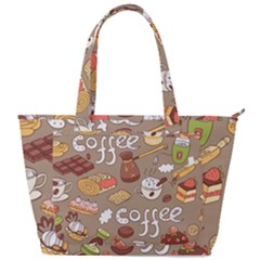 Vector seamless pattern with doodle coffee equipment Back Pocket Shoulder Bag 