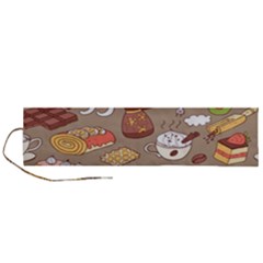 Vector seamless pattern with doodle coffee equipment Roll Up Canvas Pencil Holder (L)