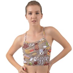 Vector seamless pattern with doodle coffee equipment Mini Tank Bikini Top