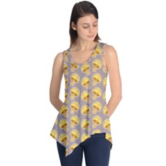 Yellow Mushroom Pattern Sleeveless Tunic